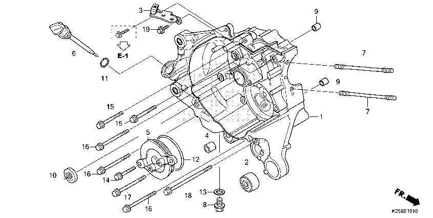 E-19-10 RIGHT CRANKCASE