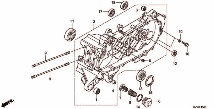 E-15 LEFT CRANKCASE
